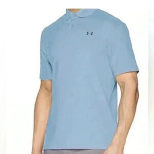 Under Armour Golf The Performance Polo Shirt Light Blue Sz 2XL Short Sleeve